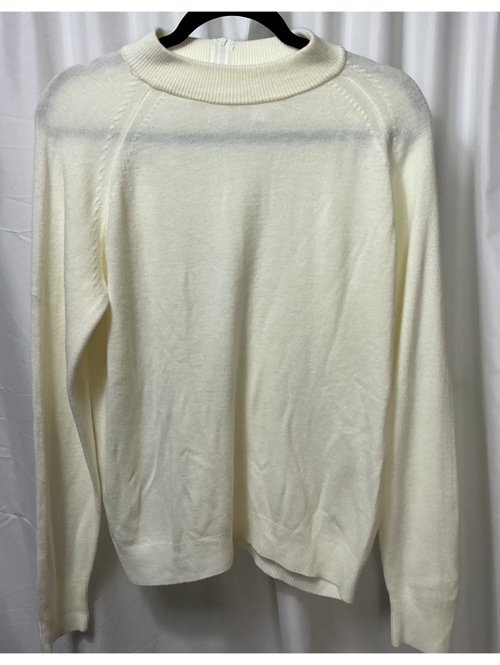 Softwear by Swann Cream Ivory Half-Zip Sweater Medium Office winter preppy
